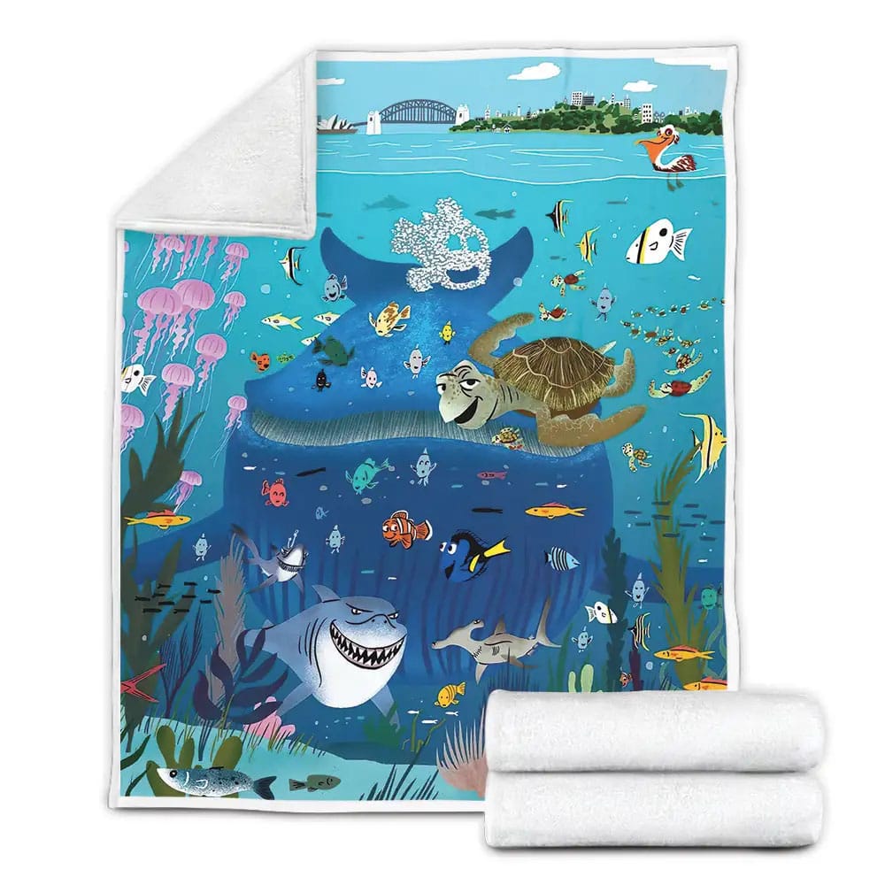 Finding Nemo Characters Drawing Fleece Blanket Perfect 