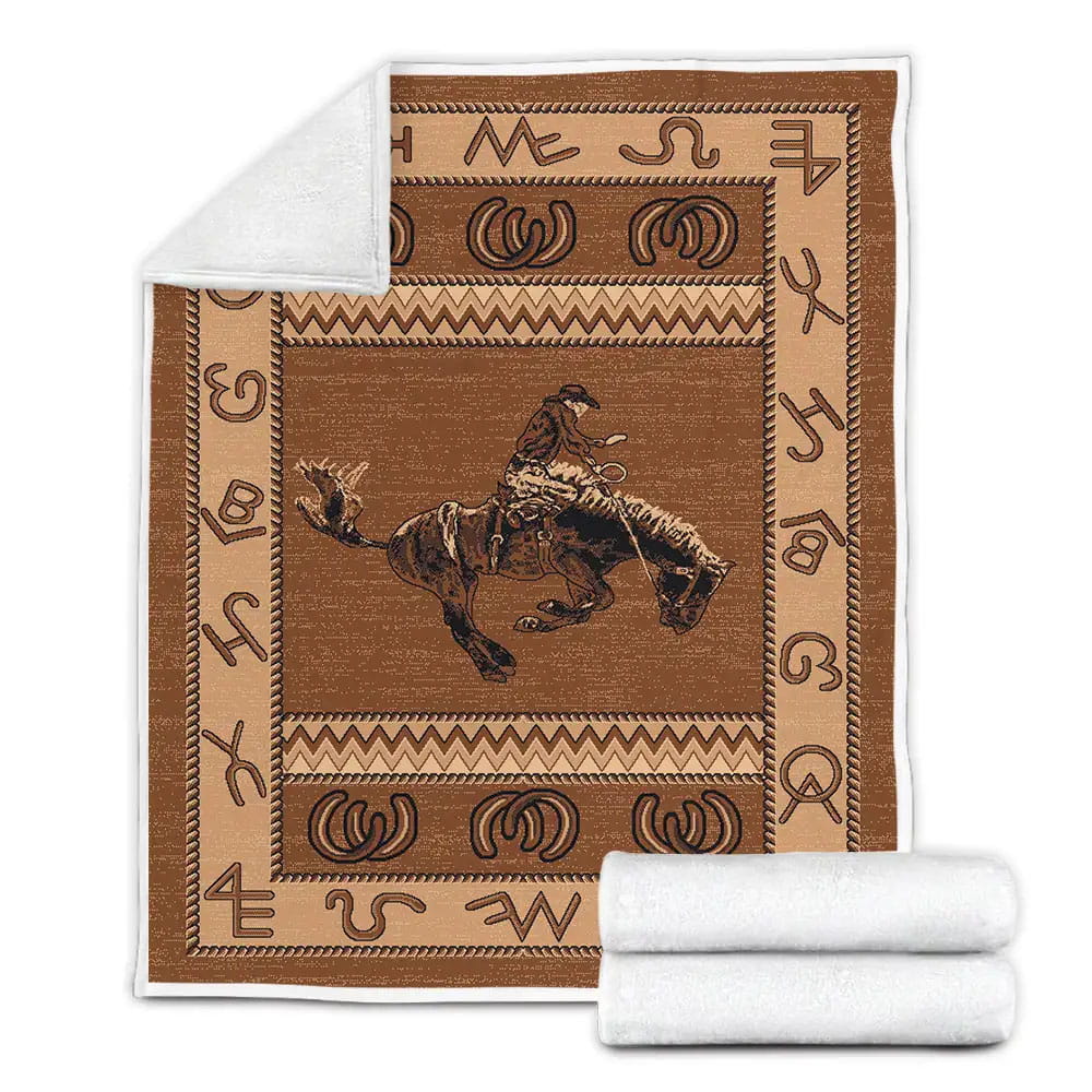 Cowboy Fleece Blanket Gift For Christmas Thanksgiving Halloween