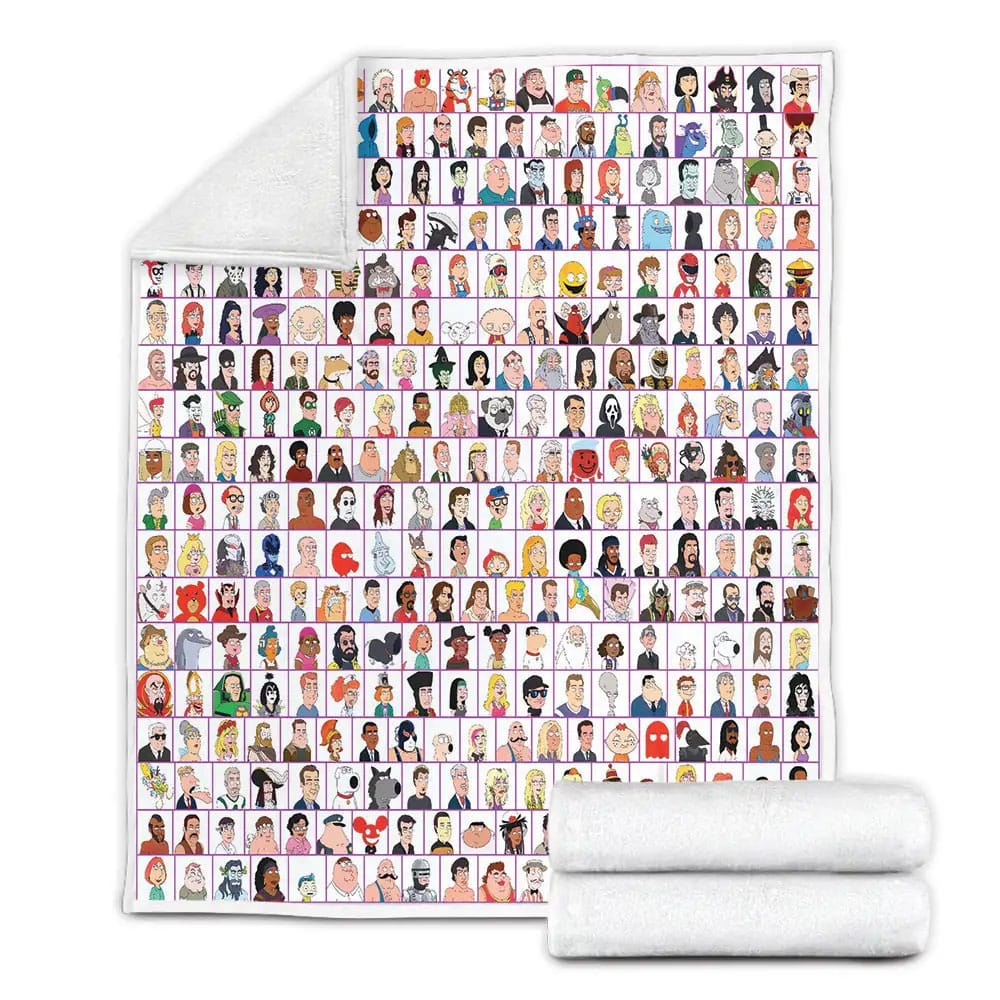Family Guy Characters Fleece Blanket Gift For Wife Husband Besties