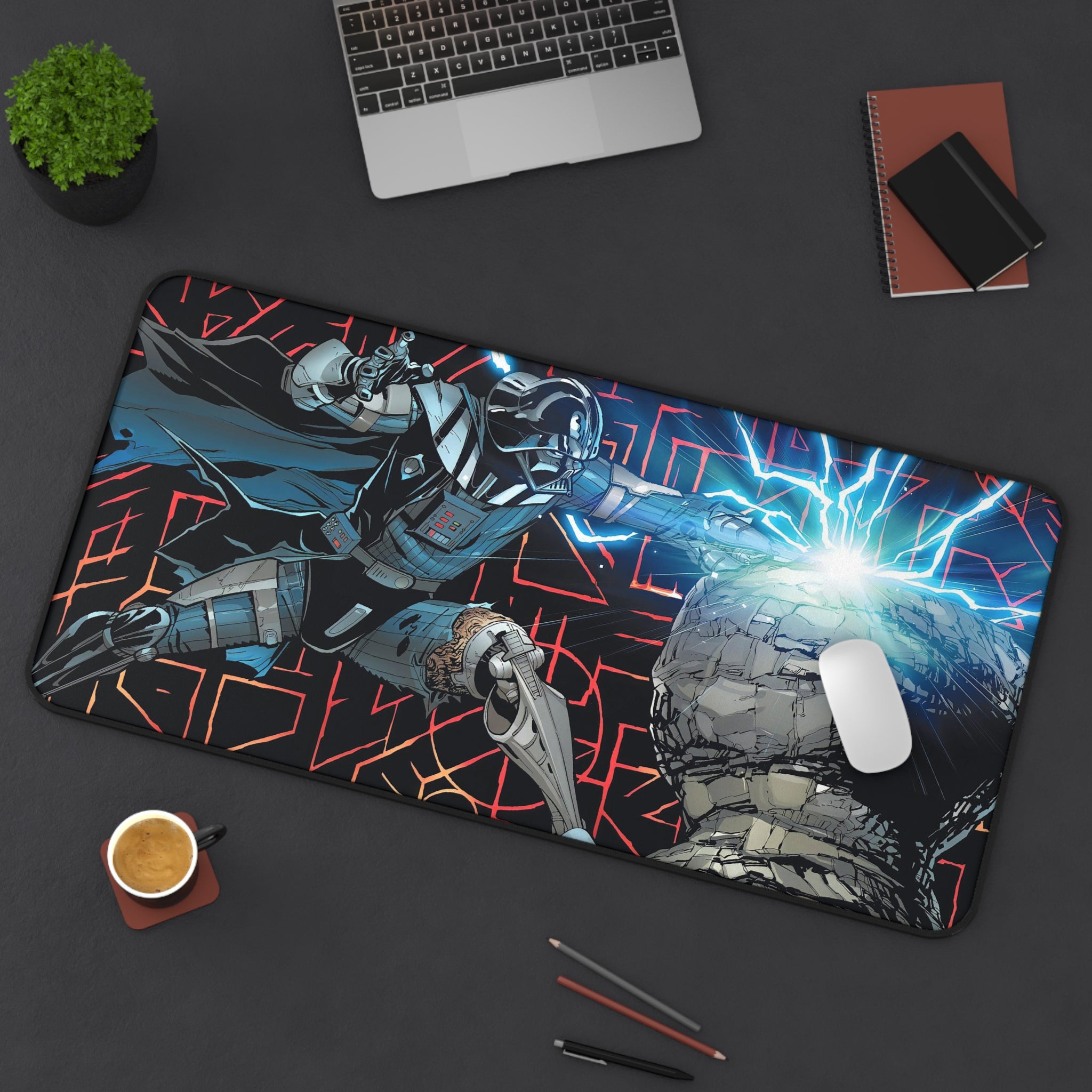 Allleftout Darth Vader Thunderbolt Desk Mat, Deskmat Xl, Gaming Keyboard Matt, Mousepad Large, Xxl Extended Deskpad Mouse Pad, Large Gaming Mousepad
