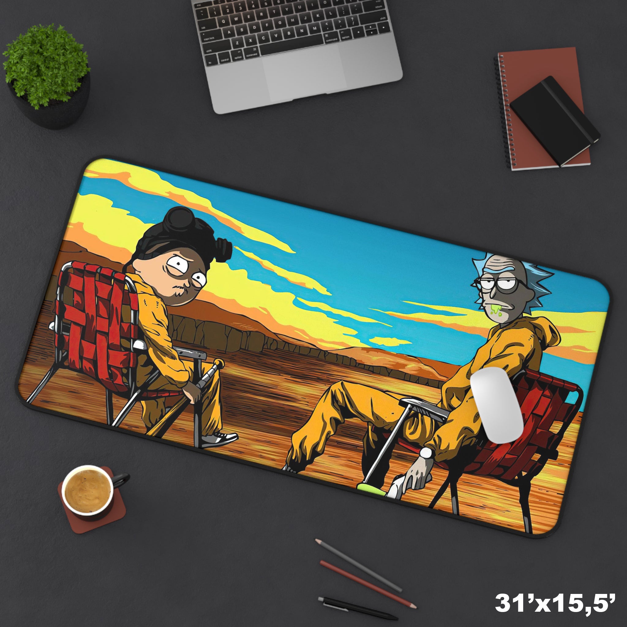 Allleftout Rick And Morty Breaking Bad Desk Mat, Gaming Keyboard Matt, Mousepad Large, Xxl Extended Deskpad Mouse Pad