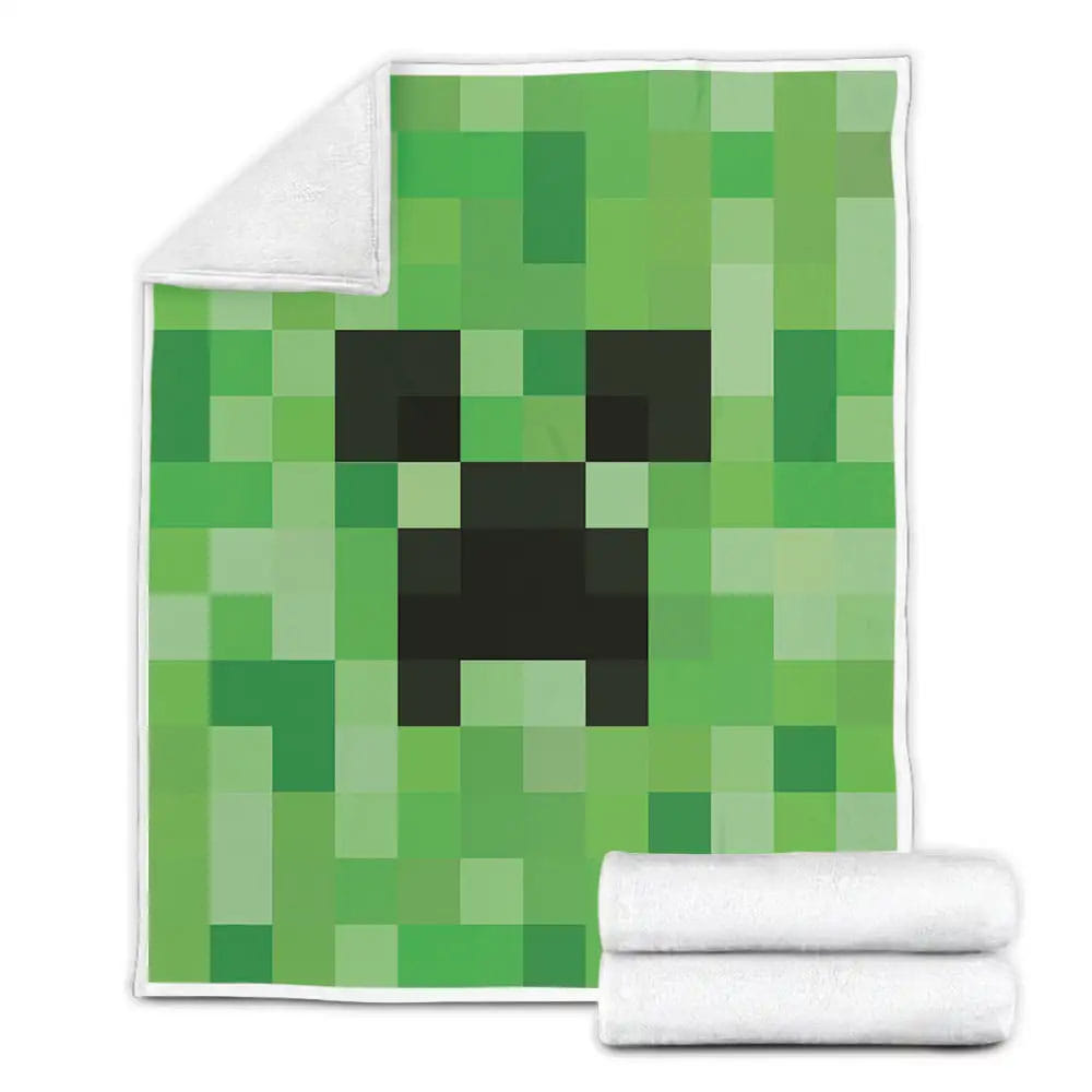 Minecraft Creeper Face Minecraft Fleece Blanket Perfect 