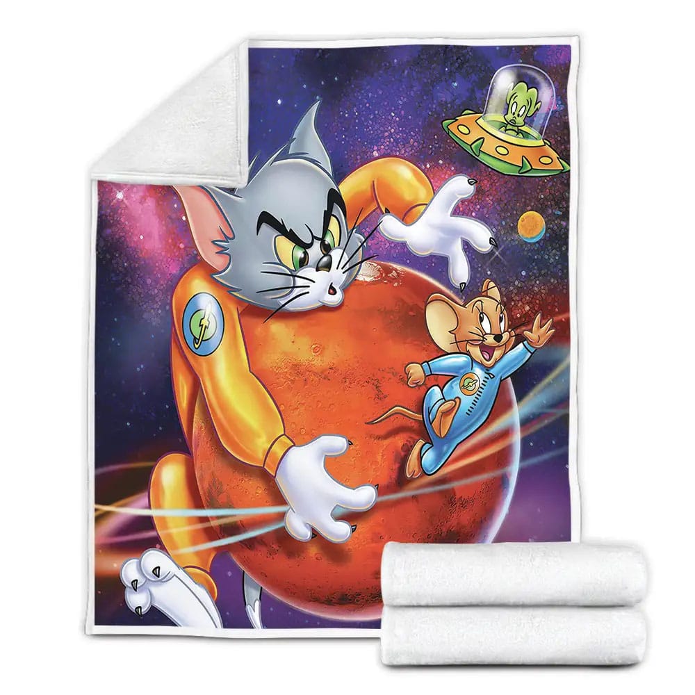 Tom And Jerry Chasing In Another Fleece Blanket Perfect 