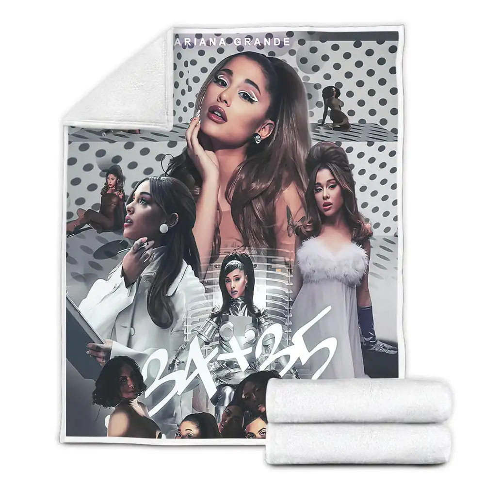 Ariana Grande 34 + 35 Fleece Blanket Gift For Wife Husband Besties