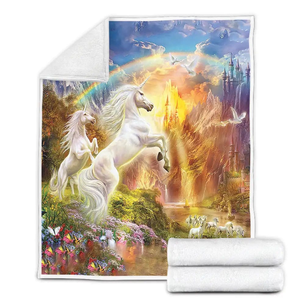 Unicorn Fleece Blanket Gift For Christmas Thanksgiving Halloween