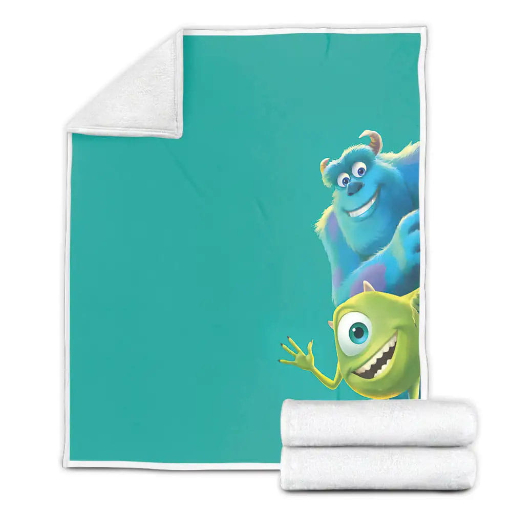 Mike And Sulley Hiding Fleece Blanket Gift For Wife Husband Besties