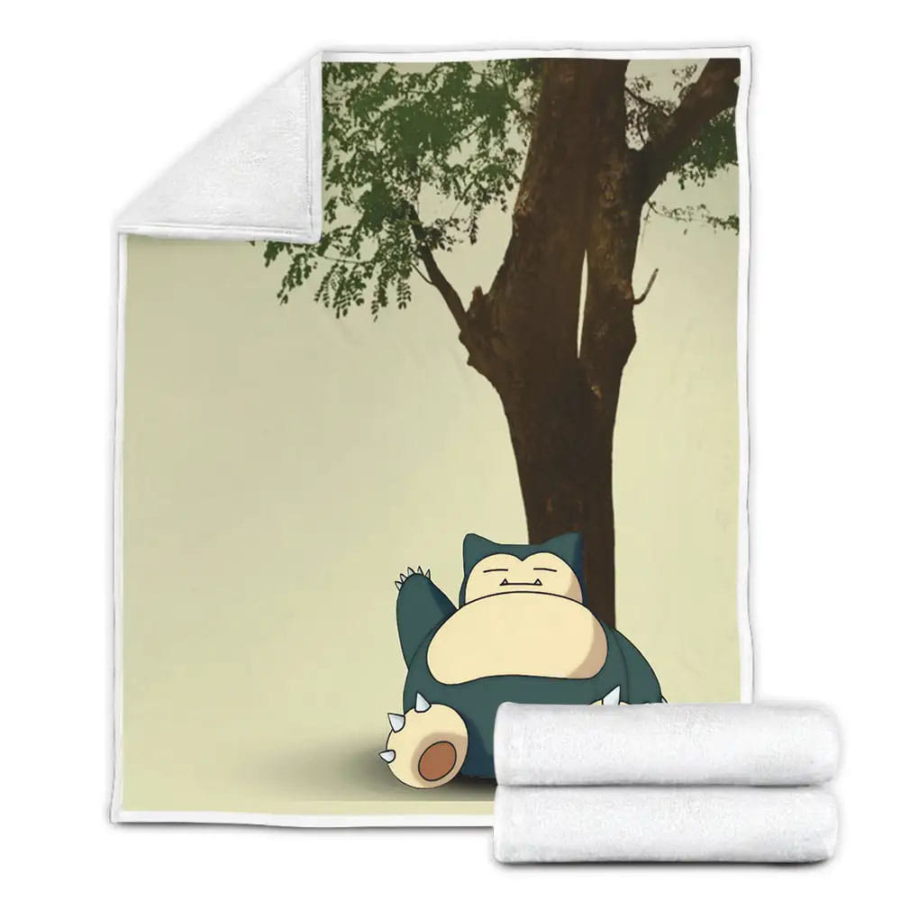 Snorlax Fleece Blanket Gift For Christmas Thanksgiving Halloween