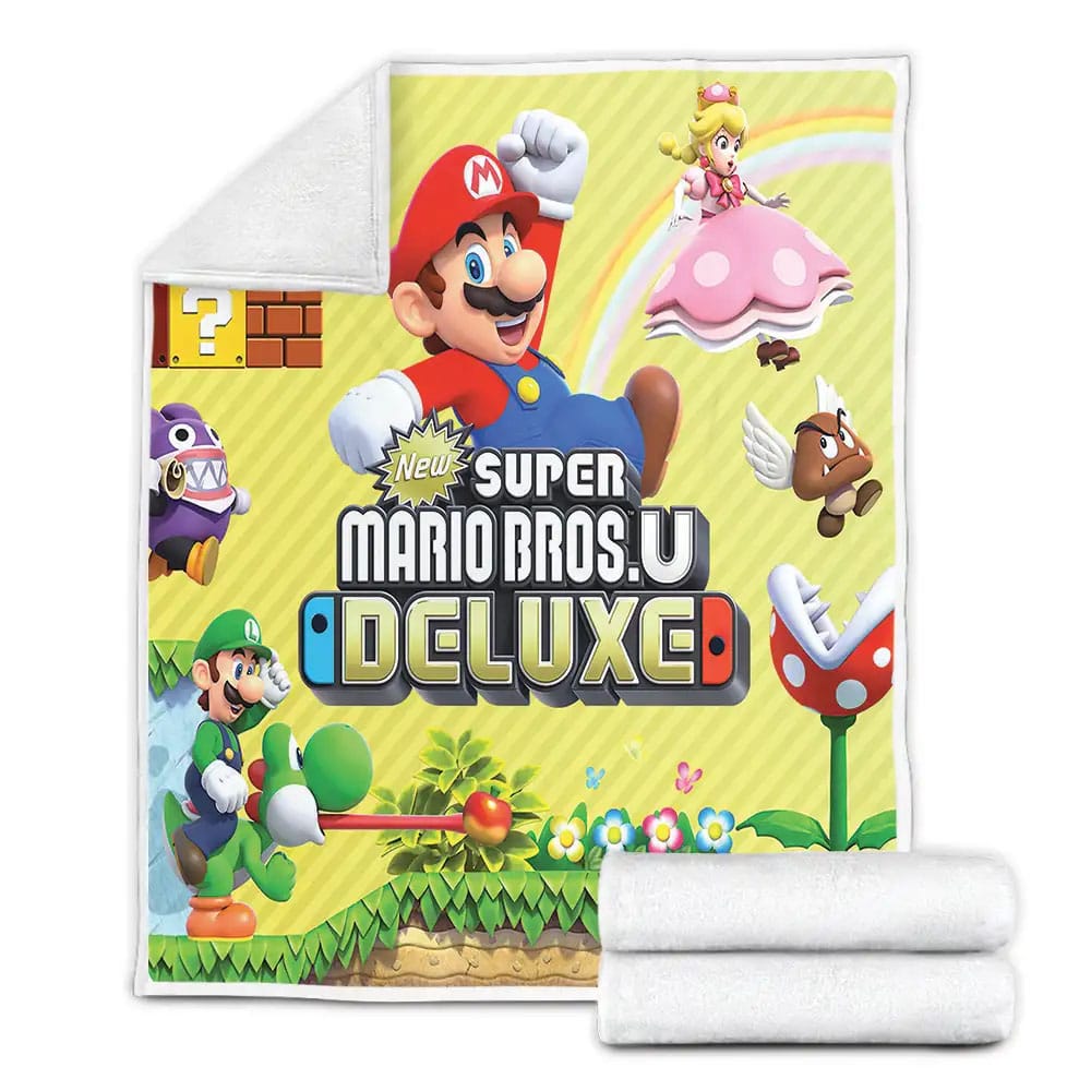 Super Mario Bros.U Deluxe Poster Fleece Blanket Perfect 
