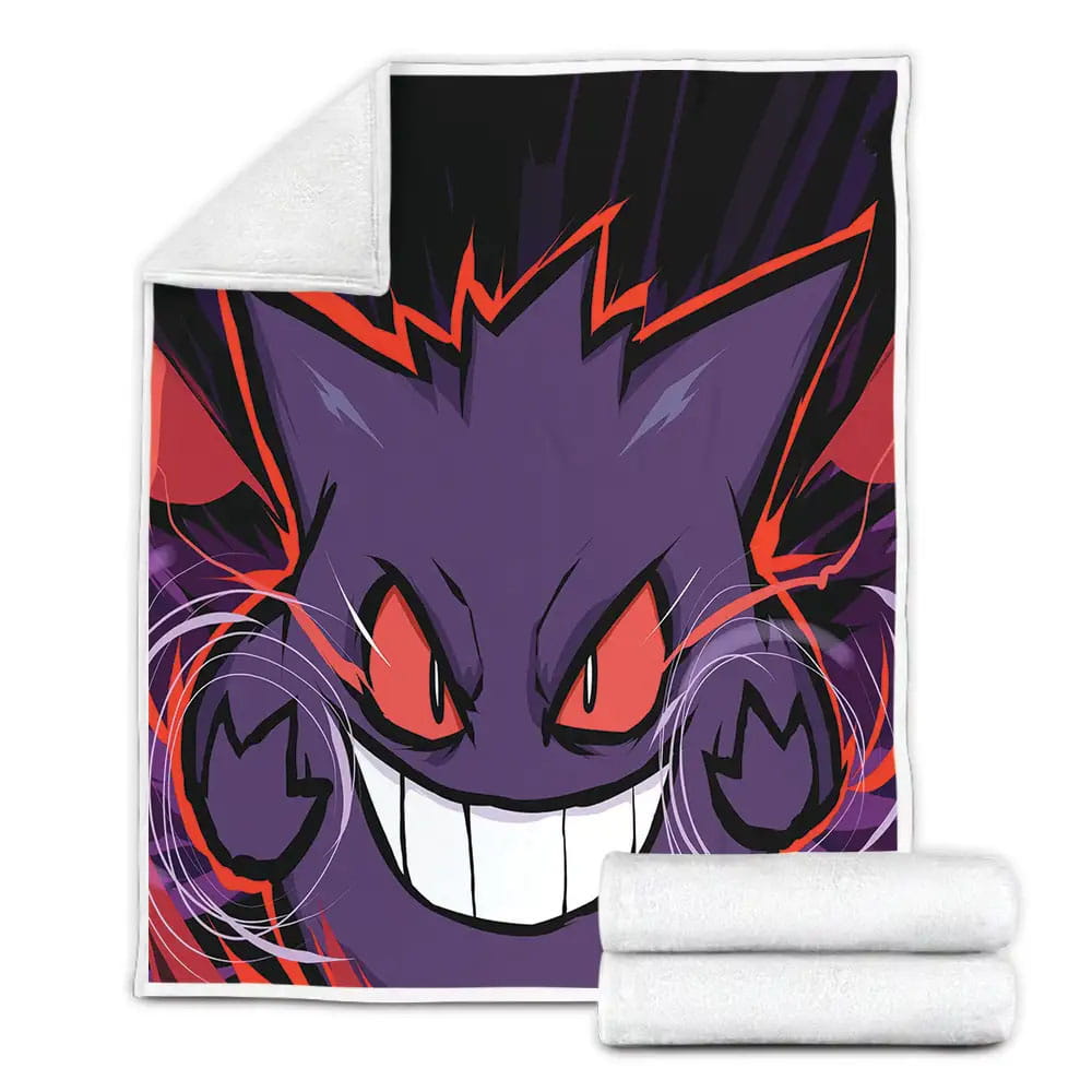 Pokemon Pikachu Gengar Fleece Blanket Gift For Wife Husband Besties
