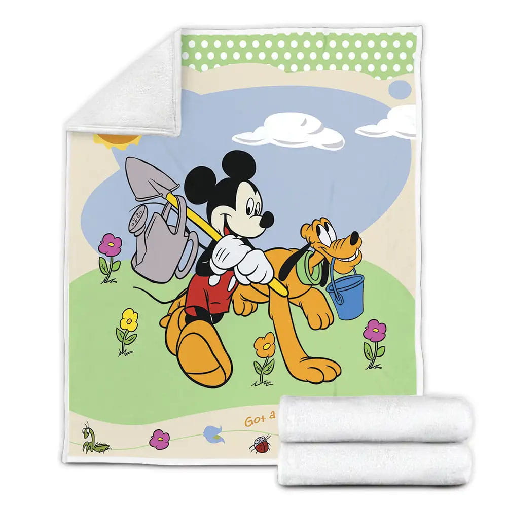 Mickey Mouse And Pluto Fleece Blanket Gift For Wife Husband Besties