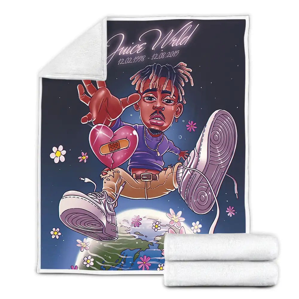 Juice Wrld Tribute Chibi Artwork Fleece Blanket Perfect 