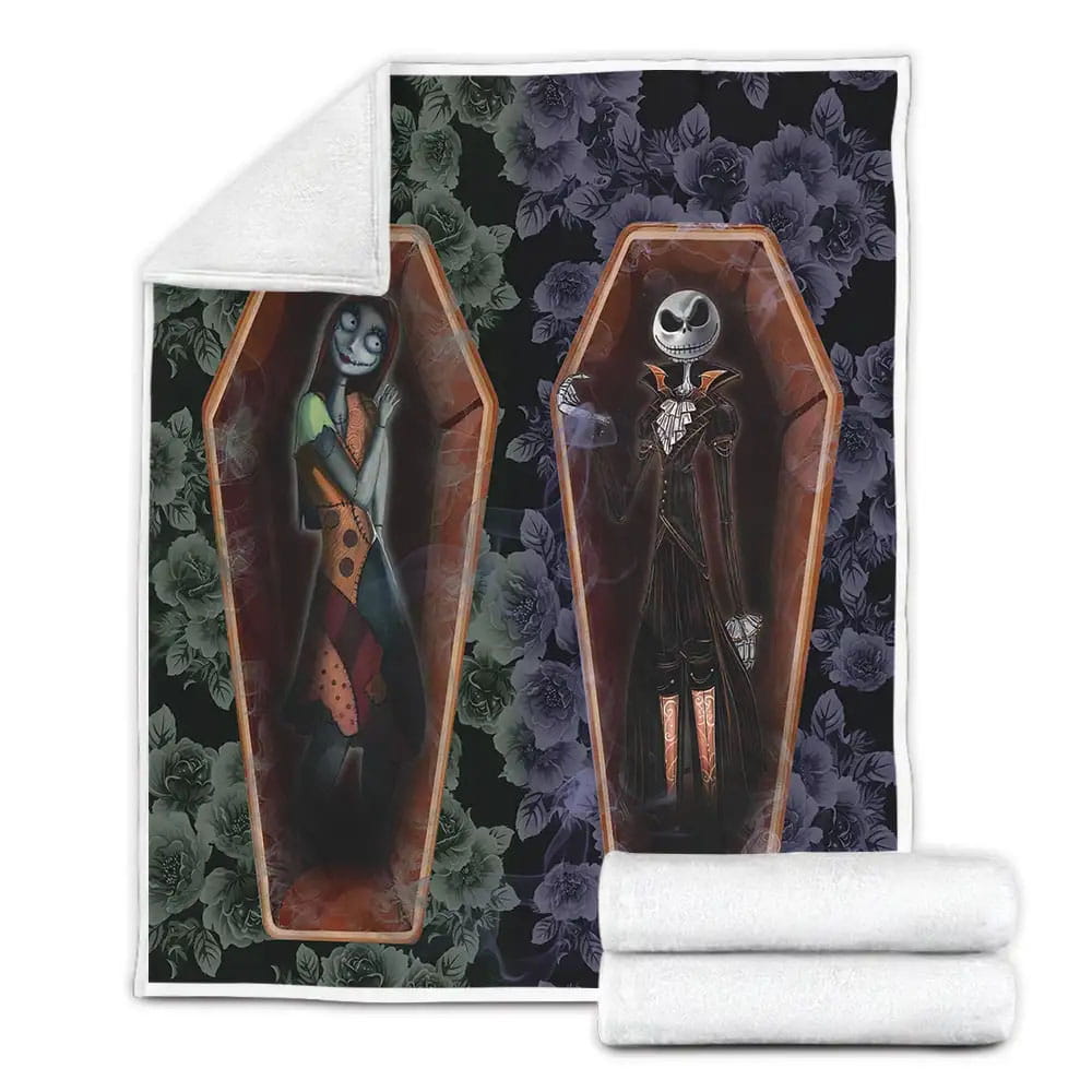 Jack Skellington Sally Fleece Blanket Gift For Wife Husband Besties