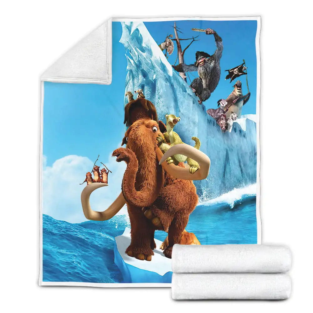 Ice Age Fleece Blanket Gift For Christmas Thanksgiving Halloween