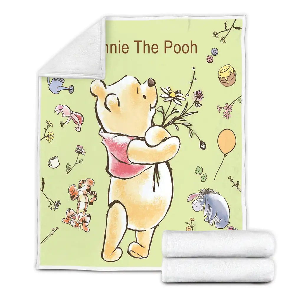 Disney Winnie The Pooh Fleece Blanket Gift For Wife Husband Besties
