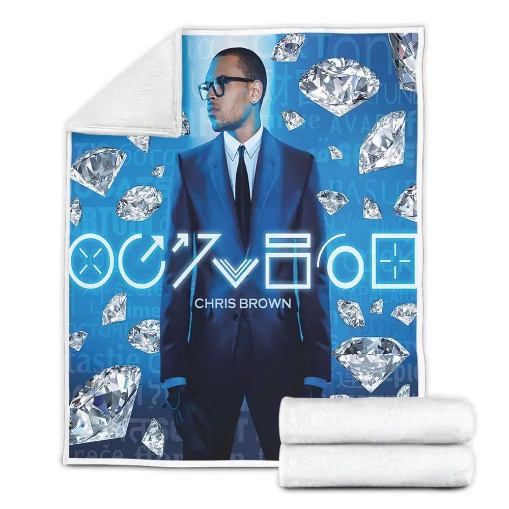 Chris Brown In Suit And Diamonds Fleece Blanket Perfect 