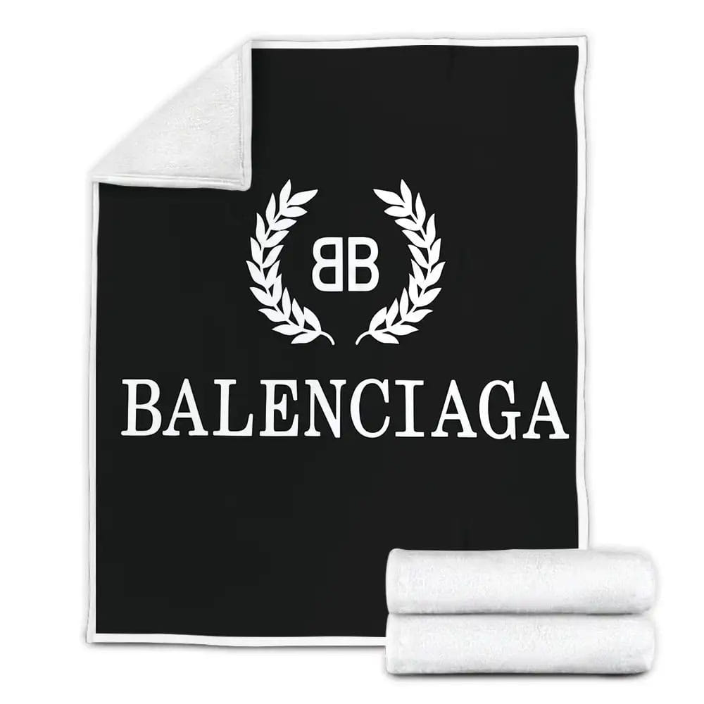 Balenciaga Logo Custom Fleece Blanket Gift For Wife Husband Besties