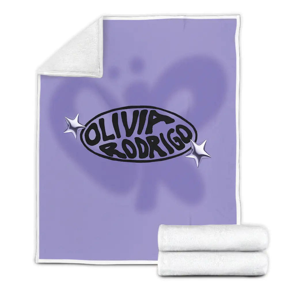 Olivia Rodrigo And Butterfly Logo Fleece Blanket Perfect 
