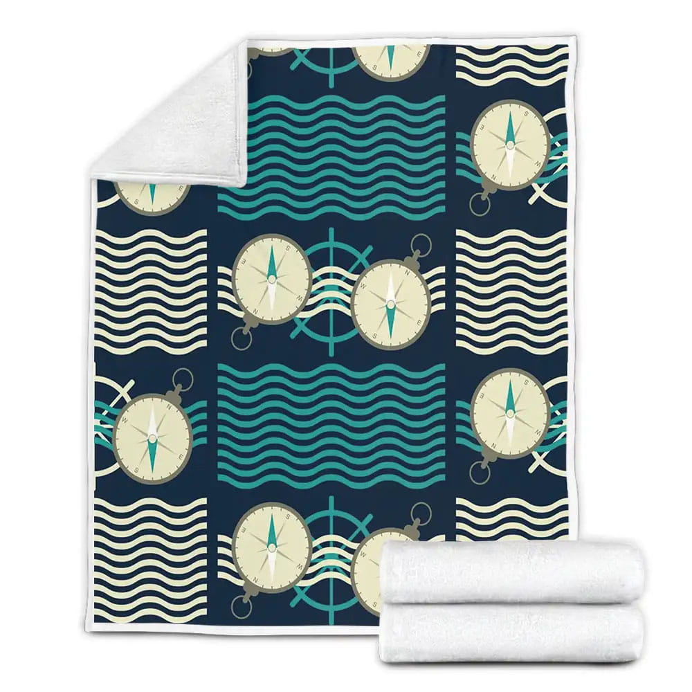 Nautical Fleece Blanket Gift For Christmas Thanksgiving Halloween