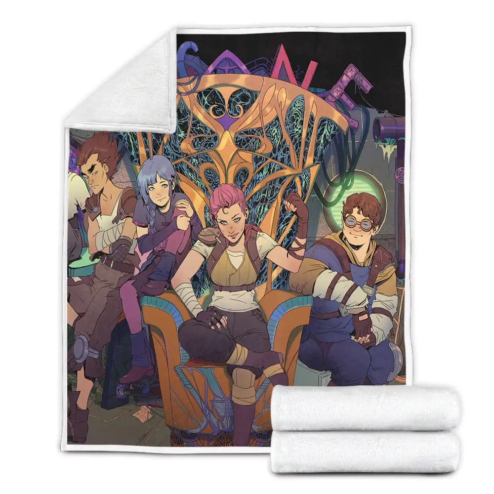 Arcane Main Characters Fleece Blanket Gift For Wife Husband Besties