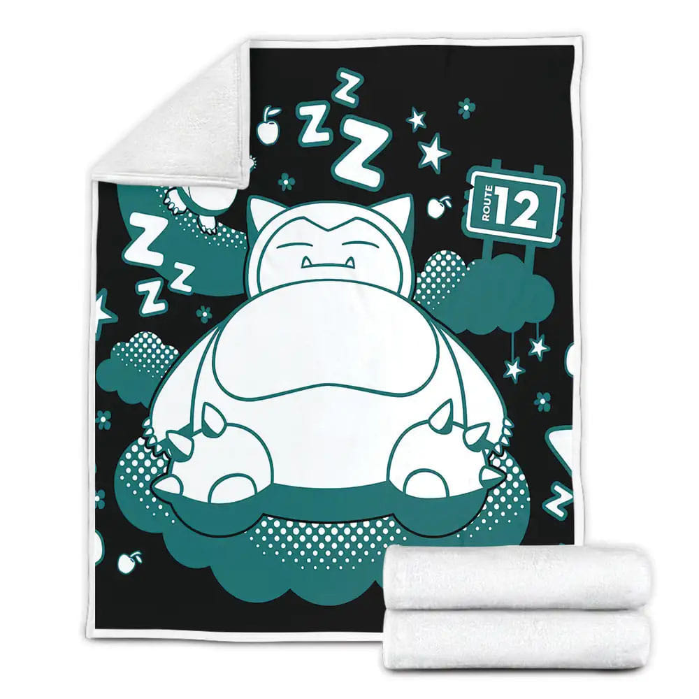 Pokemons Snorlax Wonderful Dreams Fleece Blanket Perfect 