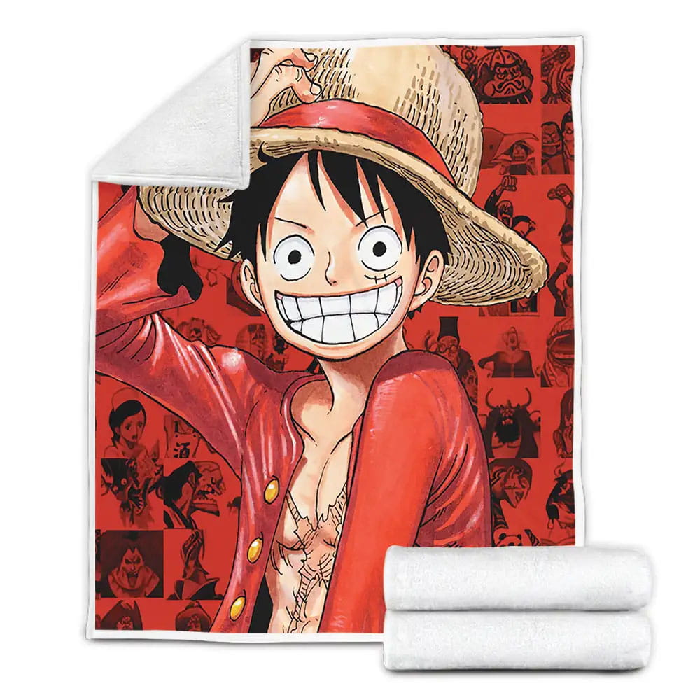 One Piece Monkey D Luffy Smiling Fleece Blanket Perfect 