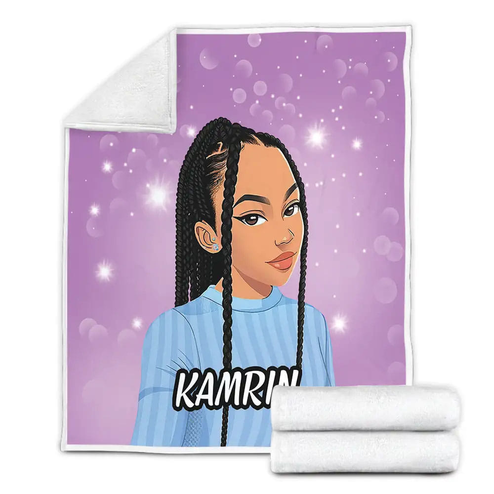Petmytshirt Black Girl Fleece Blanket Gift For Wife Husband Besties