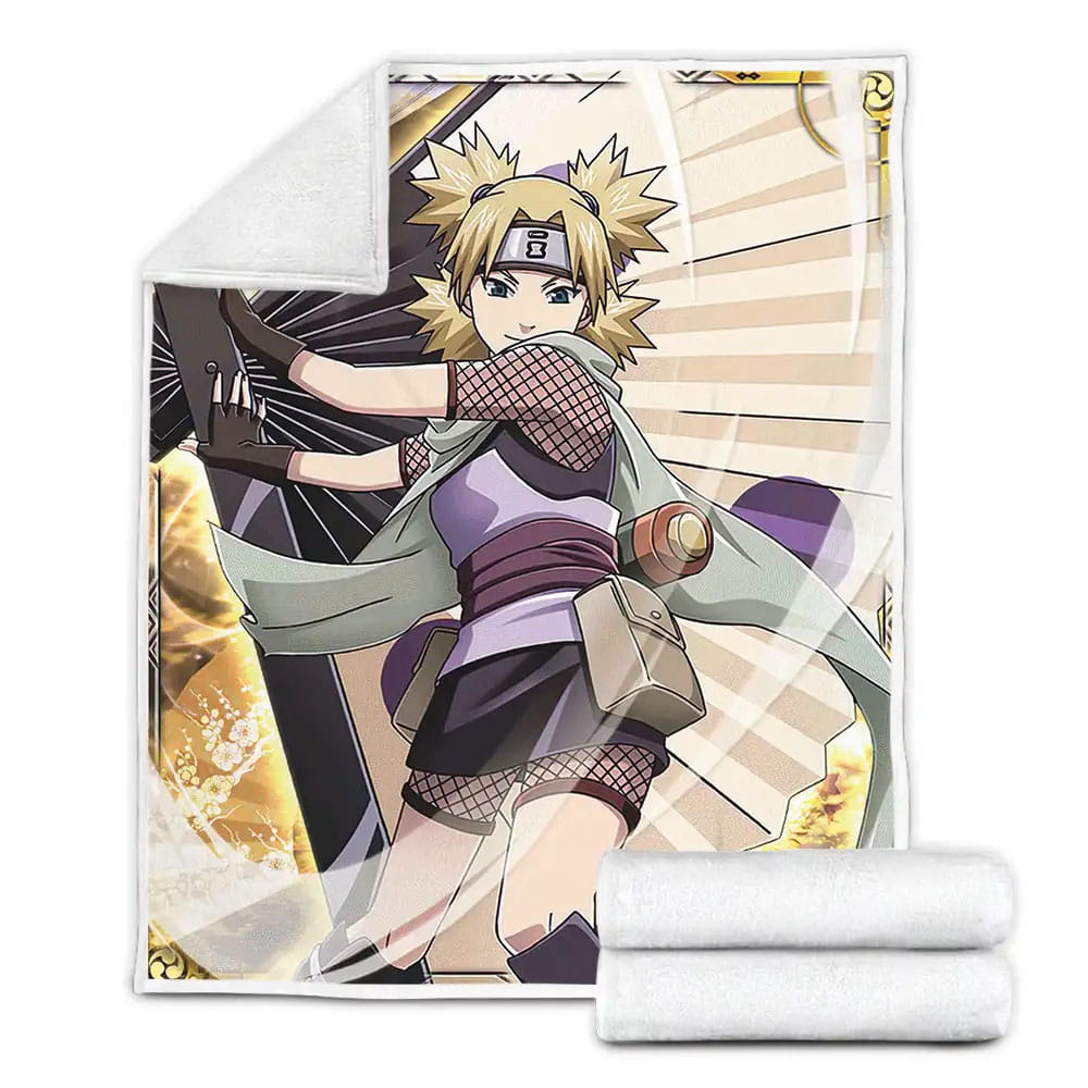 Temari Kunoichi Artwork Fleece Blanket Gift For Wife Husband Besties