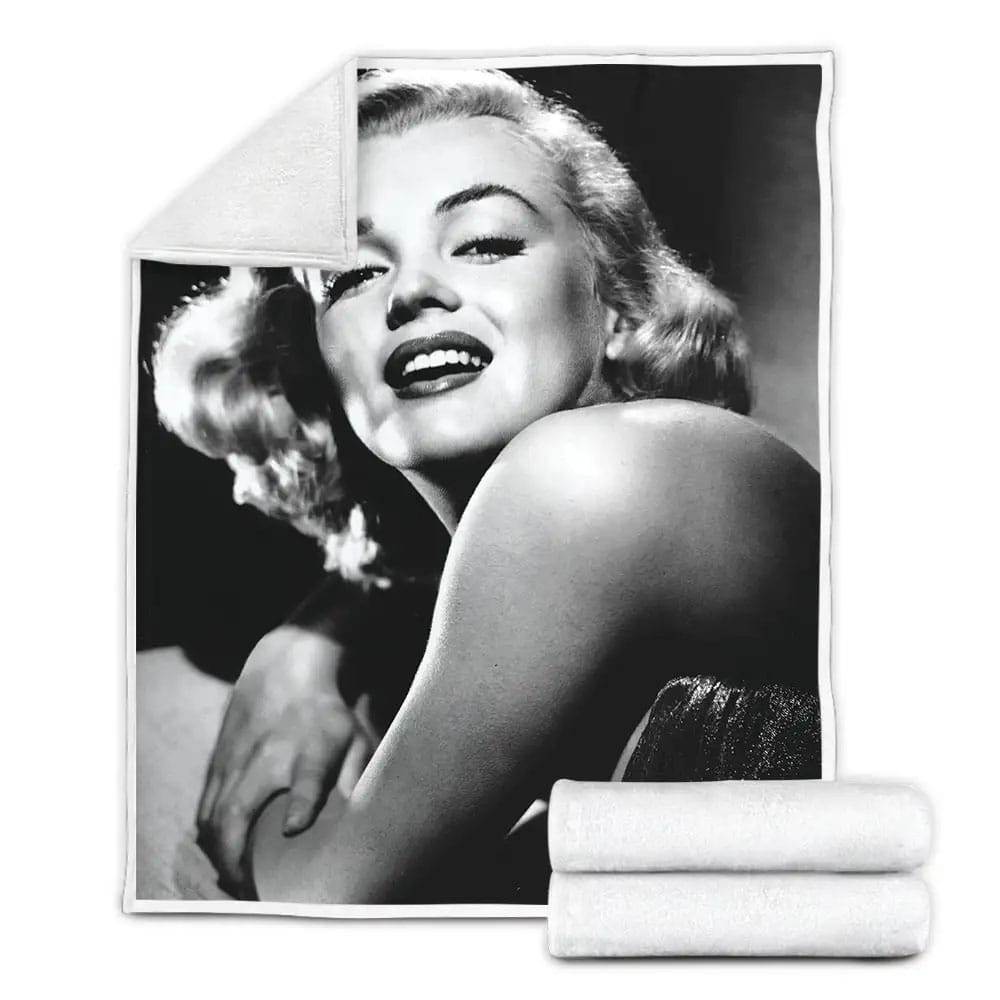 Marilyn Monroe Portrait Fleece Blanket Gift For Wife Husband Besties