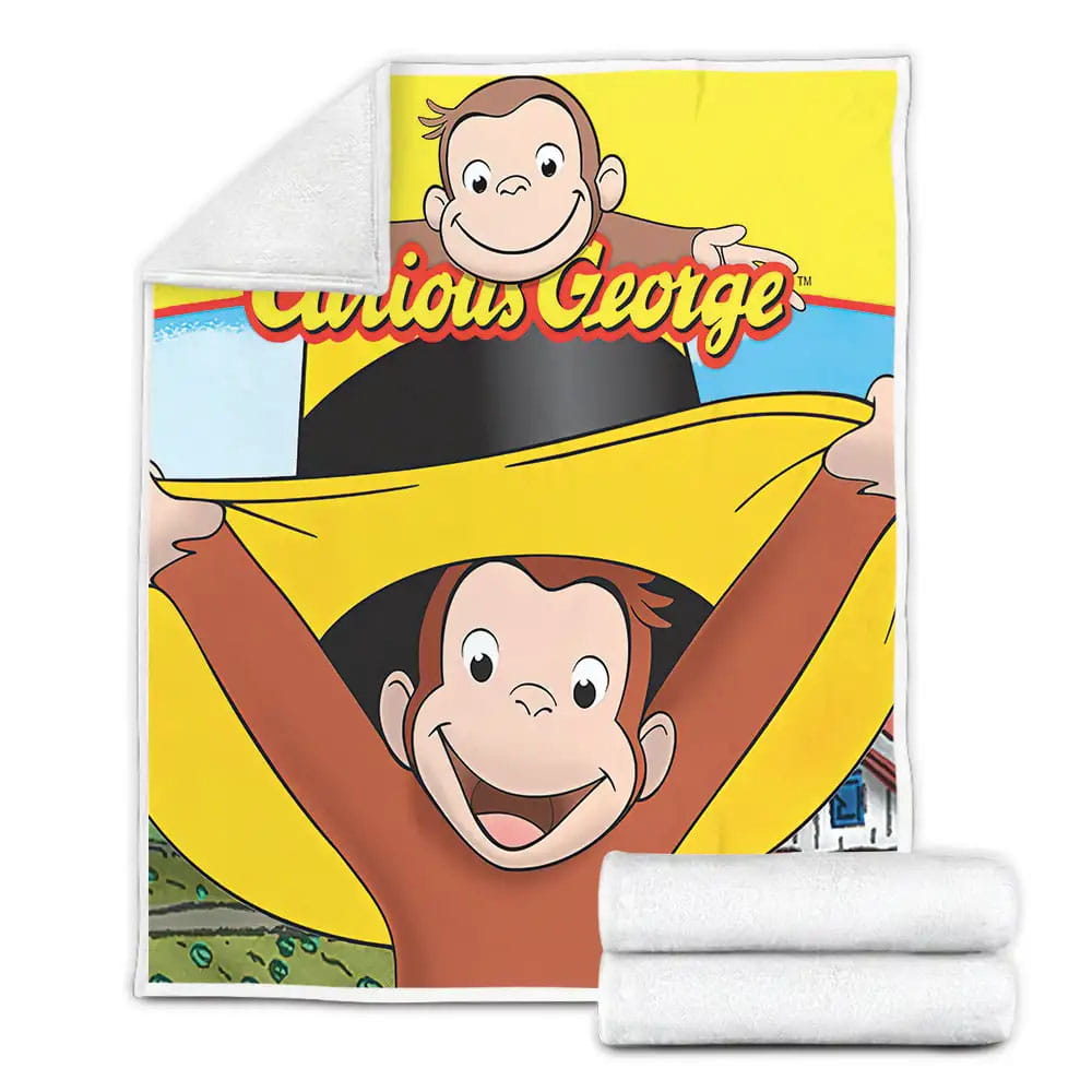 Curious George The Poster Fleece Blanket Gift For Wife Husband Besties