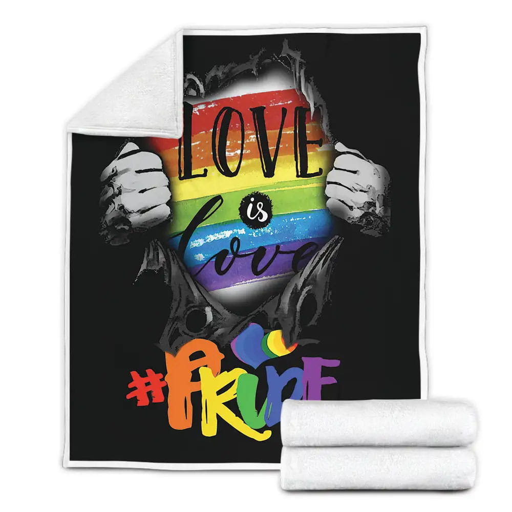 Lgbt Love Is Love Pride Fleece Blanket Gift For Wife Husband Besties