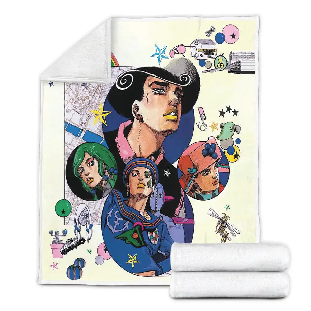 Jojo Bizarre Adventure Characters Fleece Blanket Perfect 