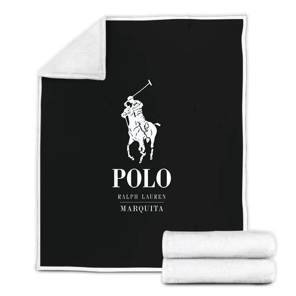 Ralph Lauren Polo Black Logo Custom Fleece Blanket Perfect 