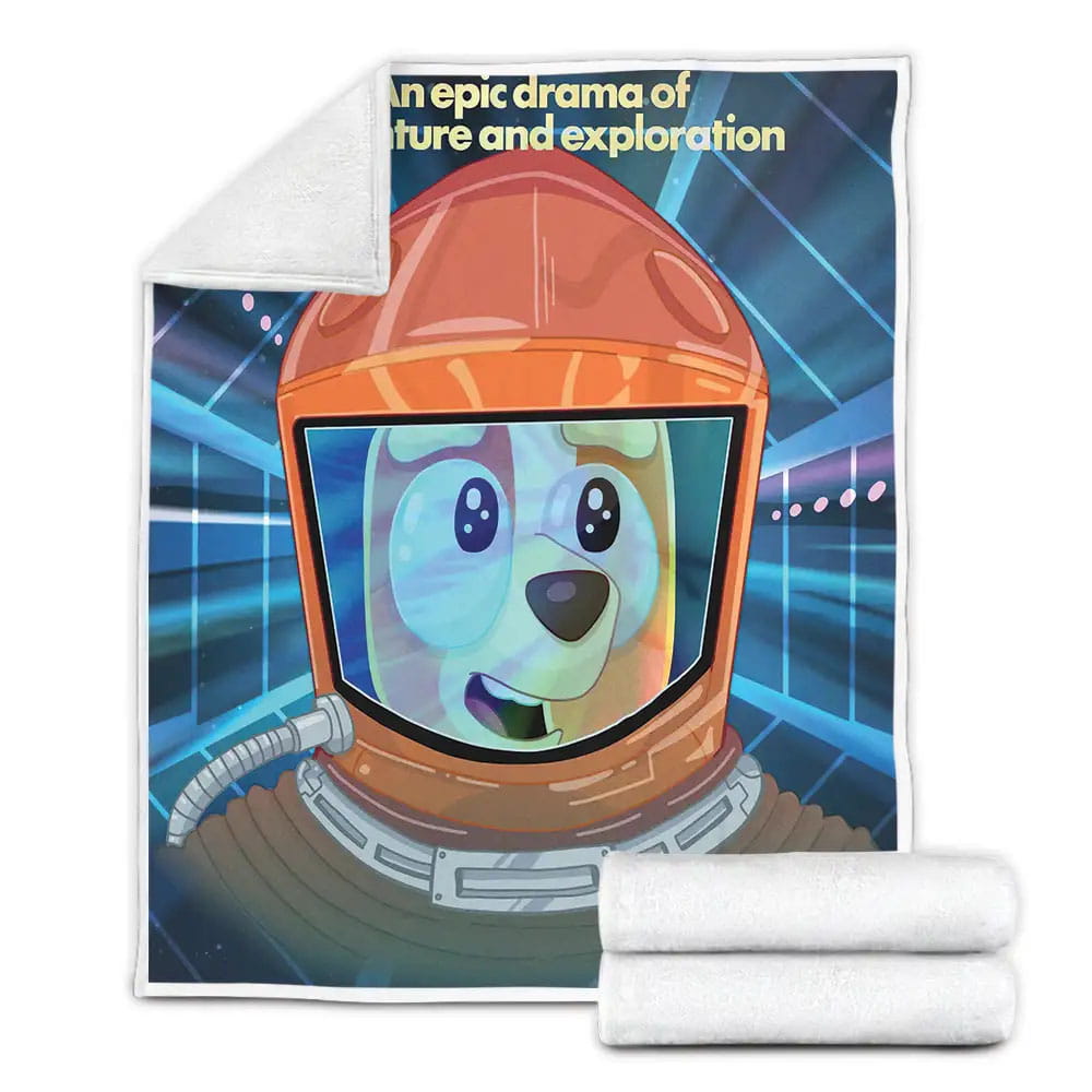 Bluey Astronaut Sleepytime Poster Fleece Blanket Perfect 