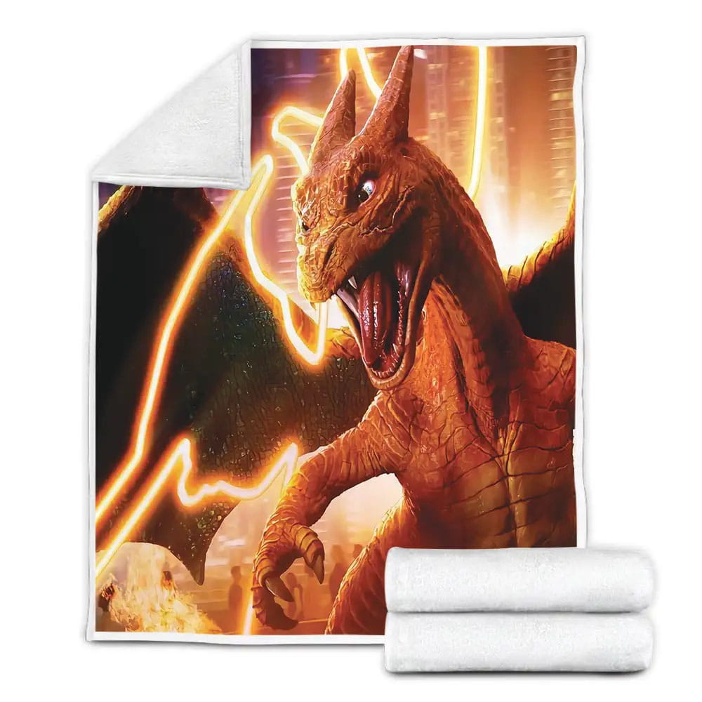 Pokemon Detective Pikachu Charizard Fleece Blanket Perfect 