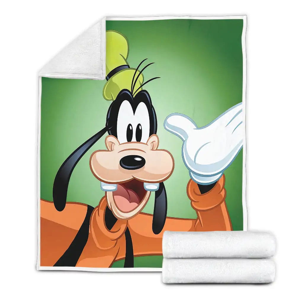Pluto Dog Green Hat And Background Fleece Blanket Perfect 