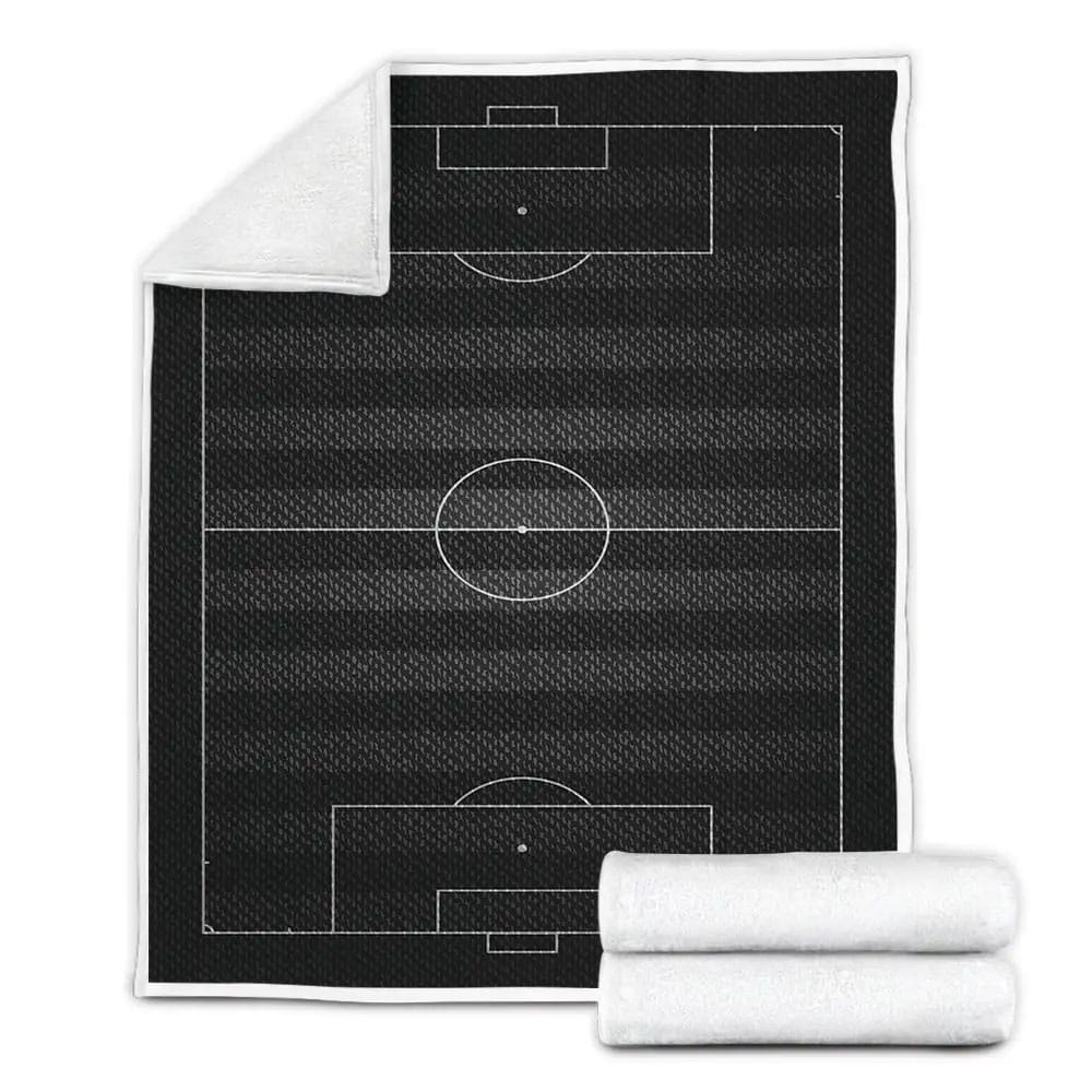 Soccer Field Illustration Fleece Blanket Gift For Wife Husband Besties
