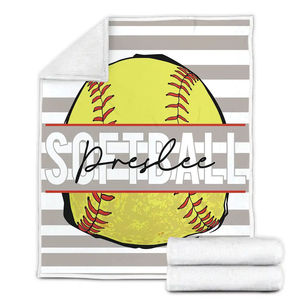 Softball Ball Petmytshirt Preslee Fleece Blanket Perfect 