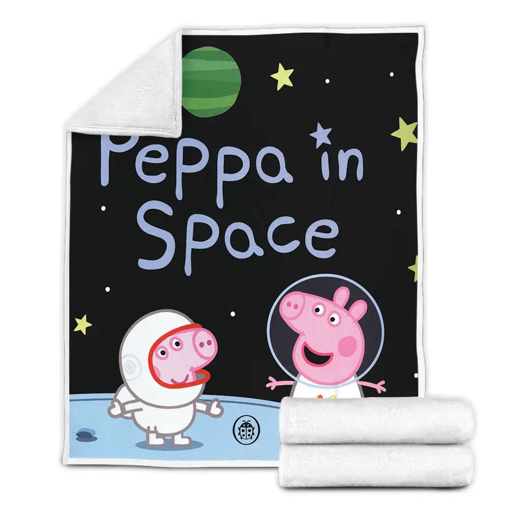 Peppa Pig Space Adventure Fleece Blanket Gift For Wife Husband Besties
