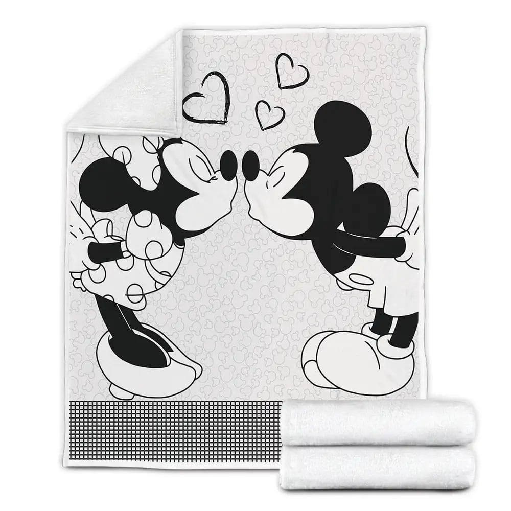 Mickey Mouse Minnie Mouse Fleece Blanket Gift For Wife Husband Besties