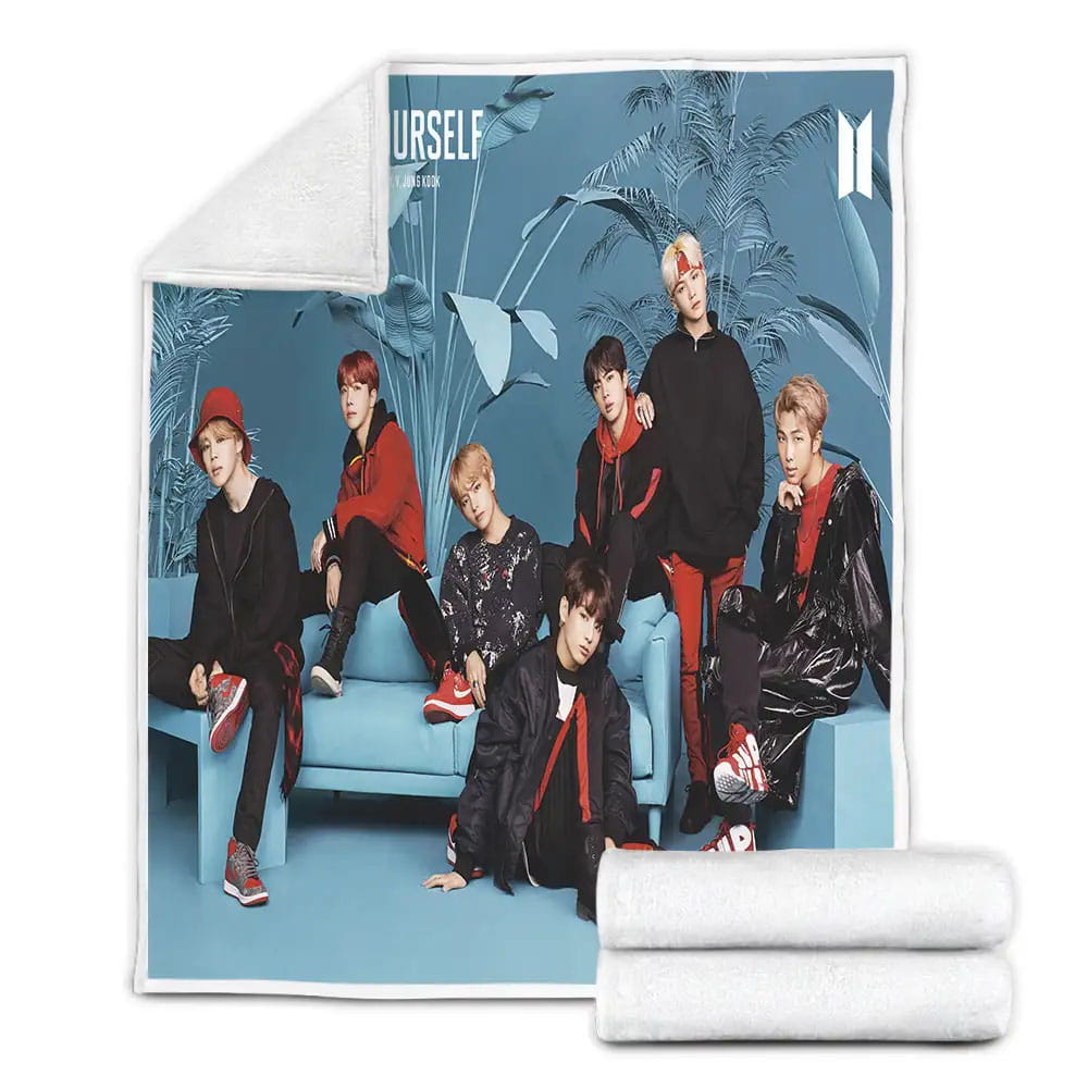 Bts Fleece Blanket Gift For Birthday Halloween Christmas Thanksgiving
