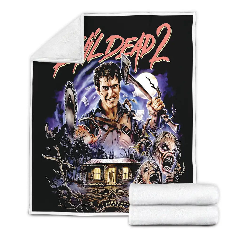 Evil Dead Ii Movie Poster Fleece Blanket Gift For Wife Husband Besties