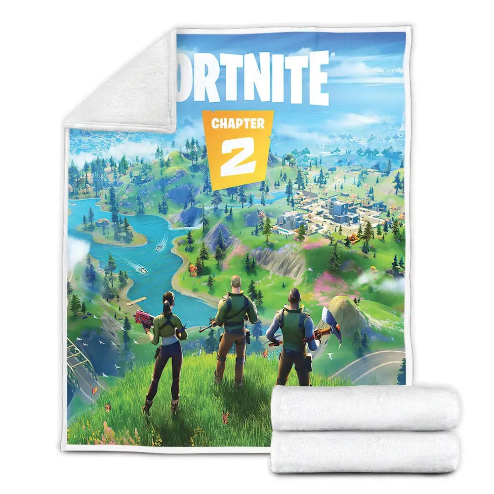 Fortnite Chapter 2 Poster Fleece Blanket Gift For Wife Husband Besties