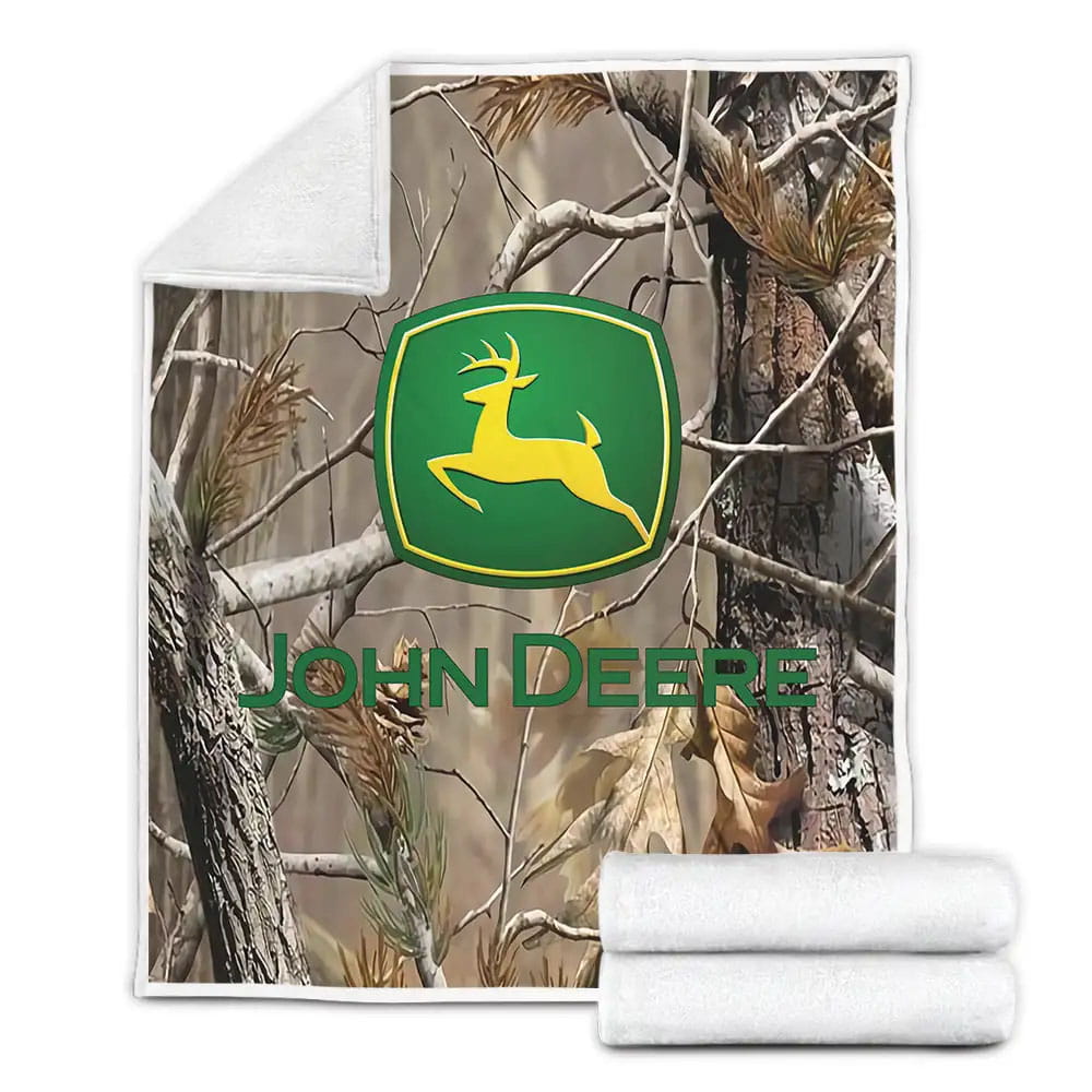 John Deere Fleece Blanket Gift For Christmas Thanksgiving Halloween