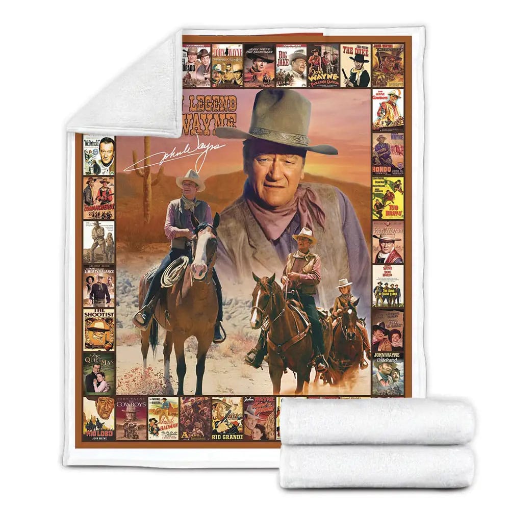 John Wayne Fleece Blanket Gift For Christmas Thanksgiving Halloween