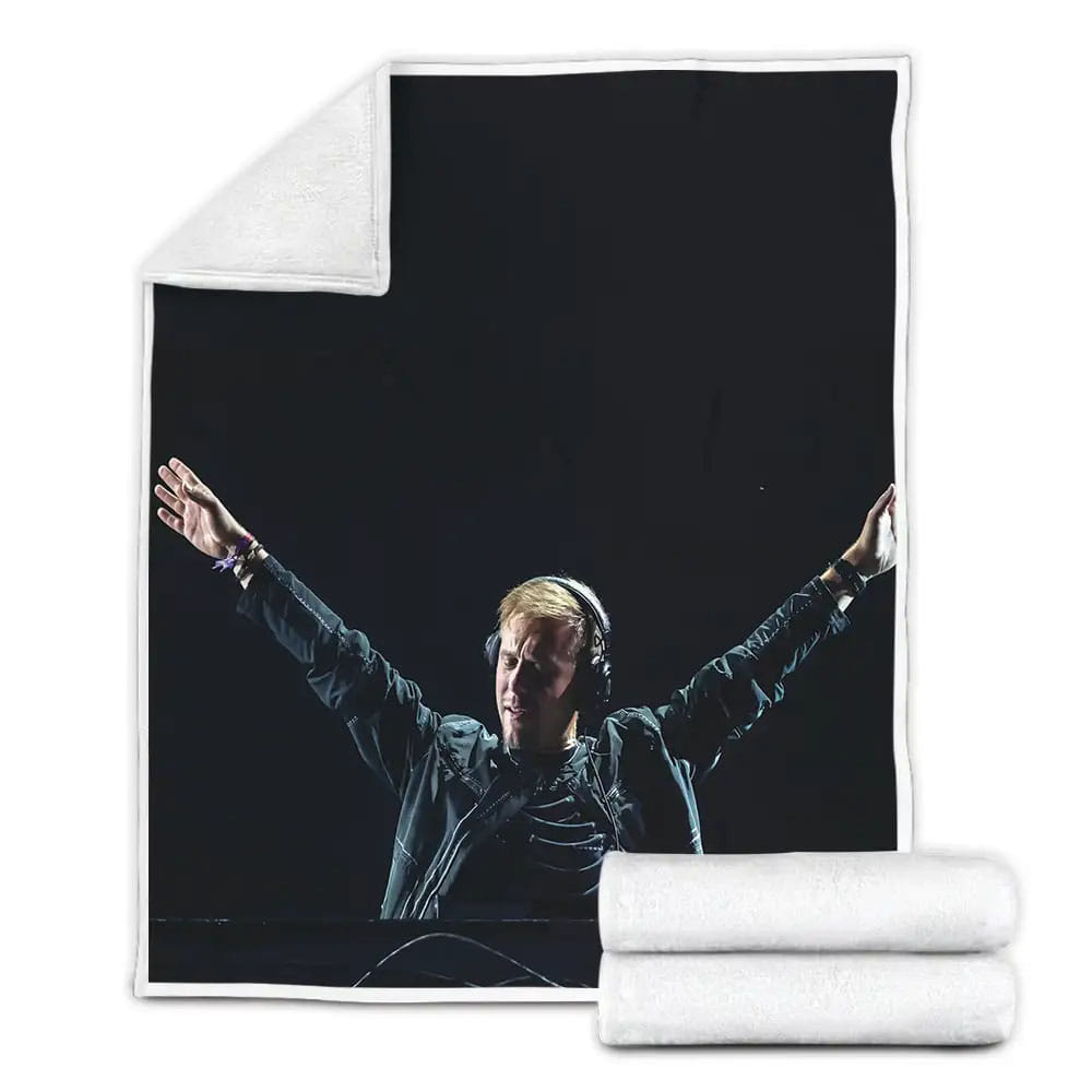 Armin Van Buuren On Stage Headphone Fleece Blanket Perfect 