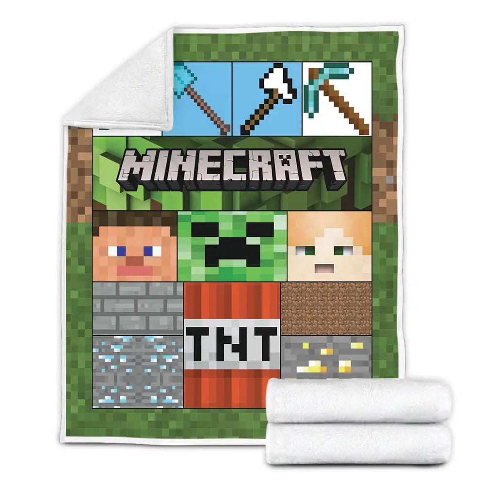 Minecraft Fleece Blanket Gift For Christmas Thanksgiving Halloween
