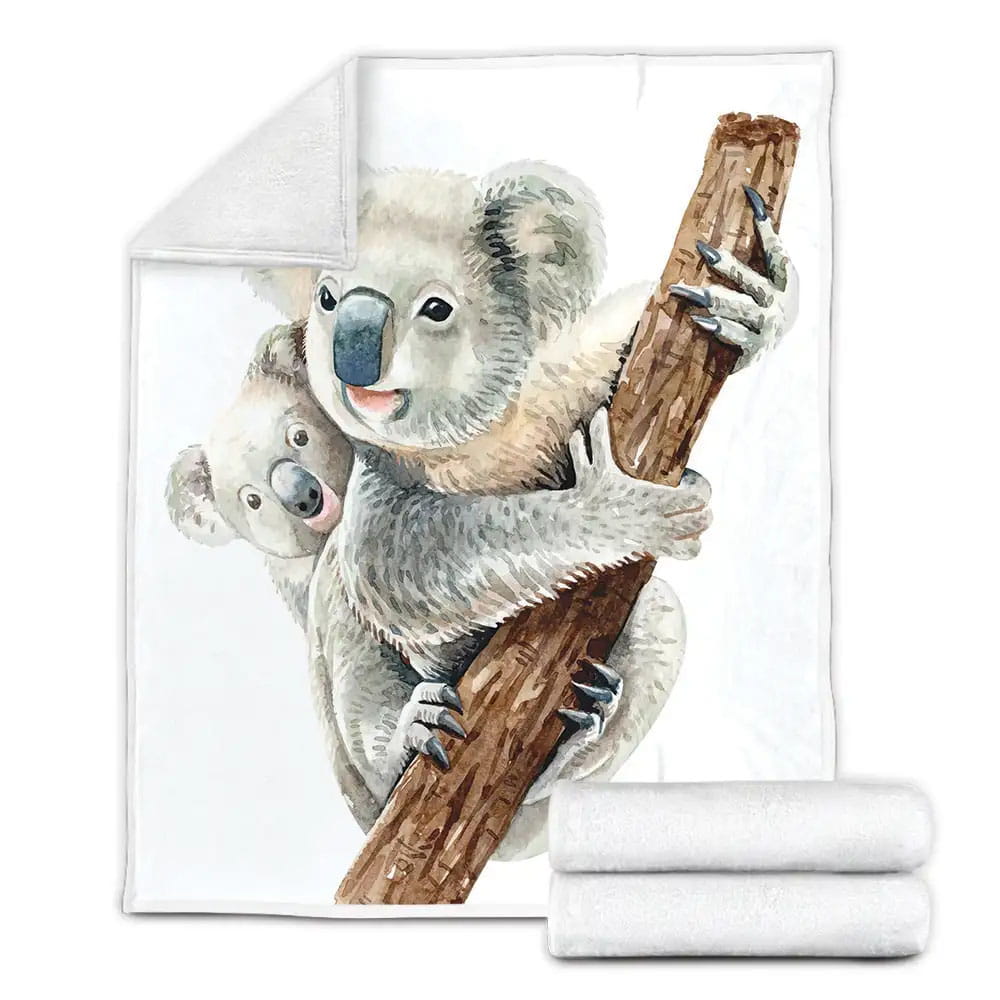 Koala Mom Fleece Blanket Gift For Christmas Thanksgiving Halloween