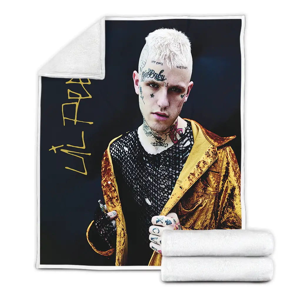 Lil Peeps in Fish Net Shirt Design Fleece Blanket Perfect 