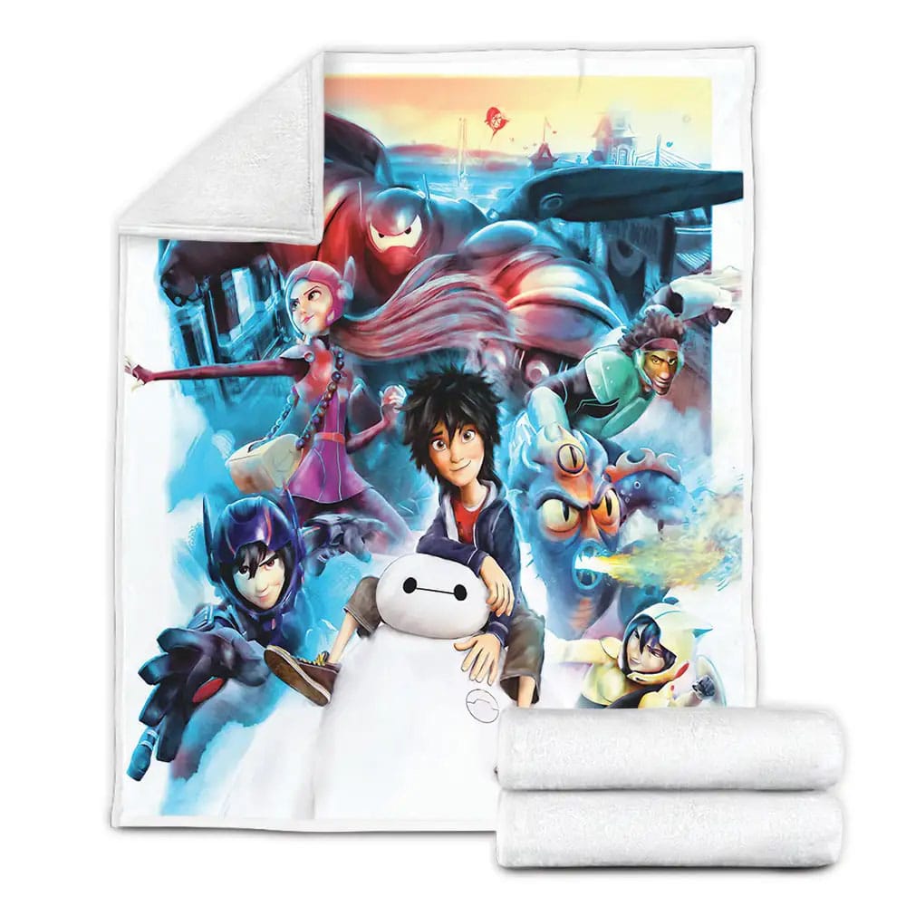 Big Hero 6 Heroes Friends Fleece Blanket Gift For Wife Husband Besties