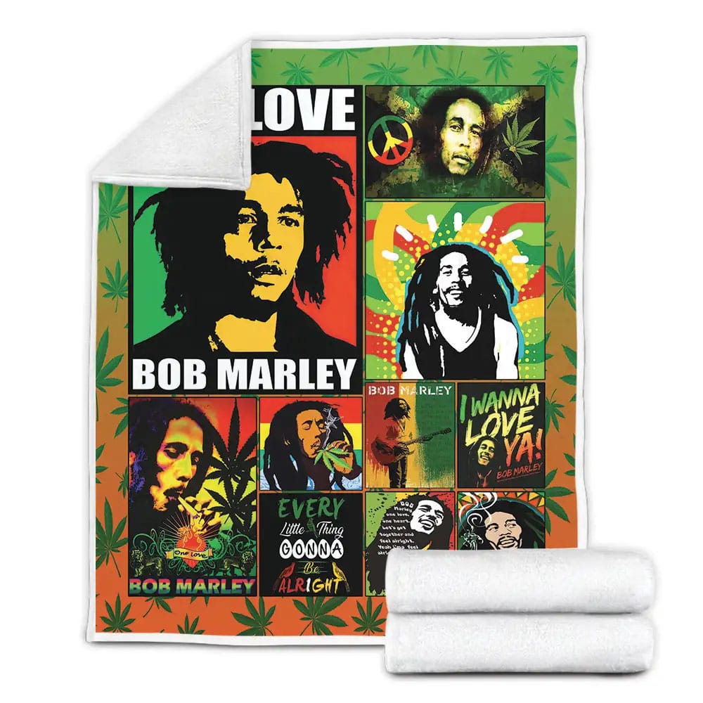 Bob Marley Fleece Blanket Gift For Christmas Thanksgiving Halloween